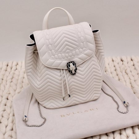 Sac à Dos Serpenti Forever en cuir blanc - Bulgari Dressingment Votre