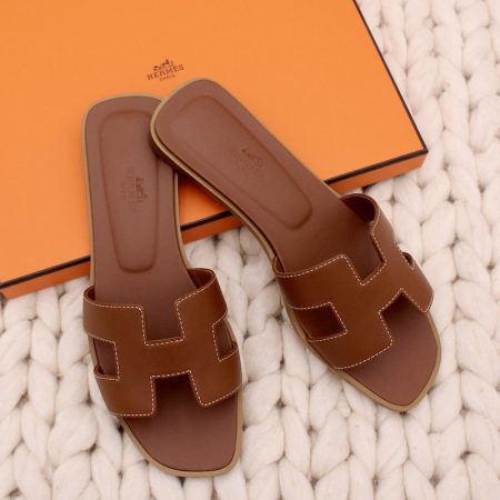 Mules Oran en cuir gold p.37 - Hermès Dressingment Votre