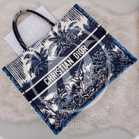 Sac Tote Book en toile motif Palms bleue - Louis Vuitton Dressingment Votre