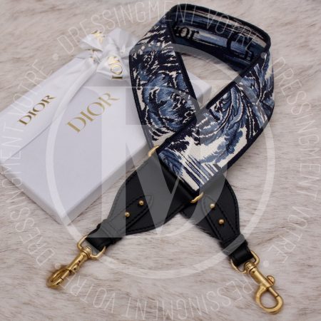 Bandoulière en toile motif Palms bleue - Dior Dressingment Votre