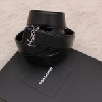 Ceinture en cuir noir T.80 - Saint Laurent Dressingment Votre