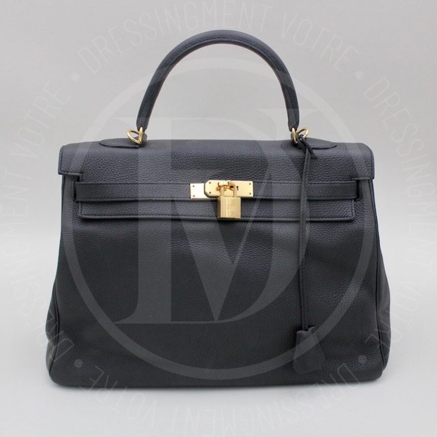 Sac Kelly 35 en cuir togo noir - Hermès – Image 2