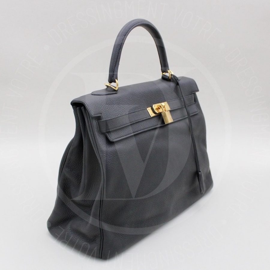 Sac Kelly 35 en cuir togo noir - Hermès – Image 3