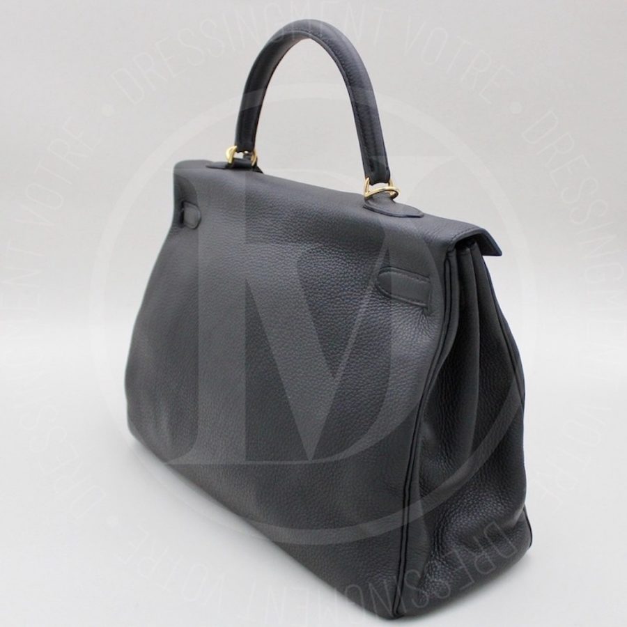 Sac Kelly 35 en cuir togo noir - Hermès – Image 4