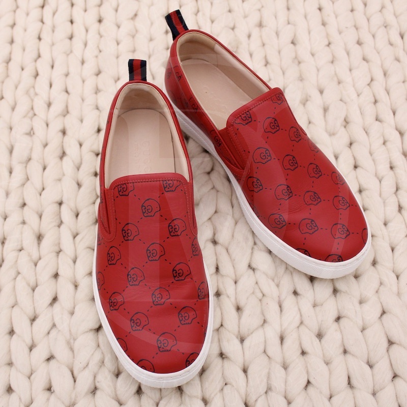 Slip-on en cuir rouge tête de mort p.42 - Gucci Slip-on en cuir rouge tête de mort p.42 - Gucci – Image 2