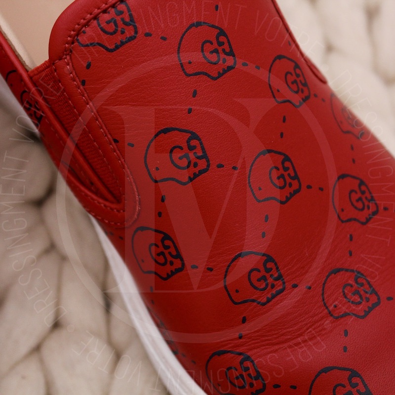 Slip-on en cuir rouge tête de mort p.42 - Gucci Slip-on en cuir rouge tête de mort p.42 - Gucci – Image 4