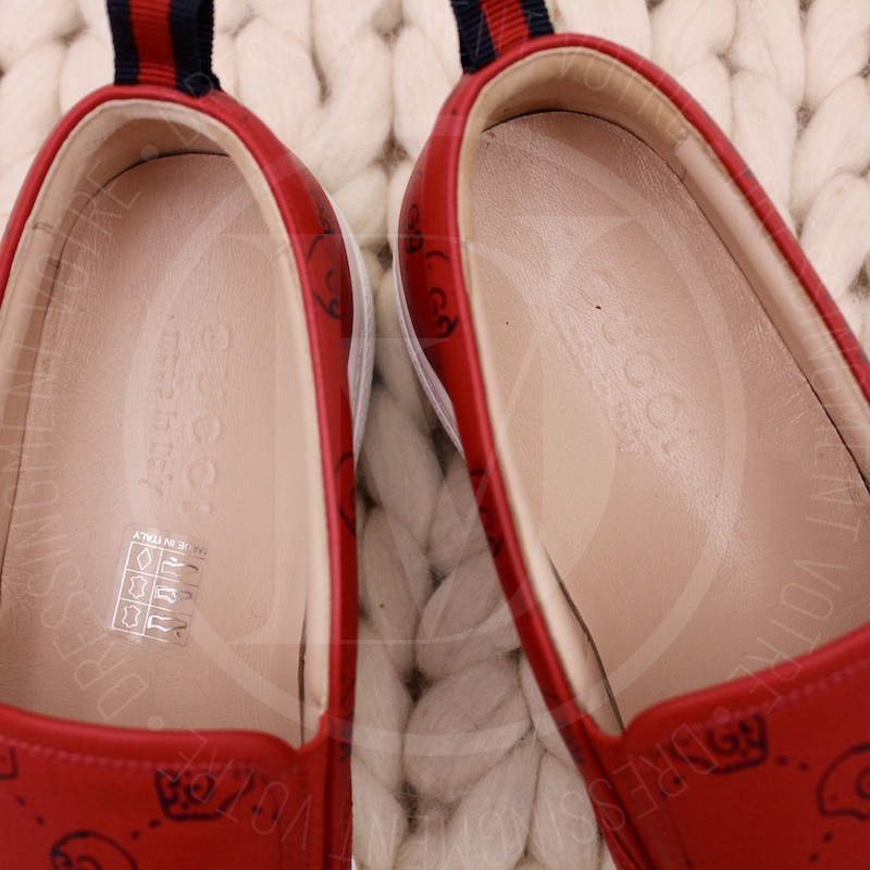 Slip-on en cuir rouge tête de mort p.42 - Gucci Slip-on en cuir rouge tête de mort p.42 - Gucci – Image 5