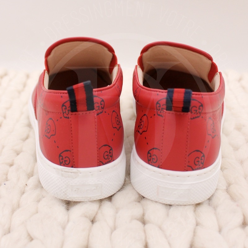 Slip-on en cuir rouge tête de mort p.42 - Gucci Slip-on en cuir rouge tête de mort p.42 - Gucci – Image 8