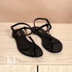 Sandales Cassandra en cuir verni noir p.41 - Saint Laurent Dressingment Votre