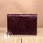 Clutch Y en croco burgundy - Saint Laurent Dressingment Votre