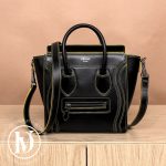 Sac Nano Luggage en cuir noir et jaune - Céline Dressingment Votre