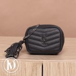 Sac ceinture Lou Baby en cuir grainé gris anthracite - Saint Laurent Dressingment Votre