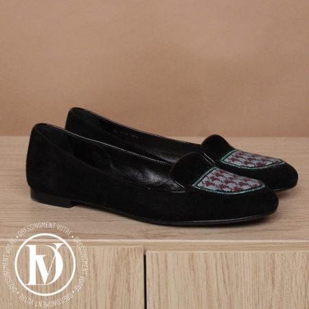 Mocassins en daim noir et sequin p.39,5 - Dior Dressingment Votre