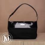 Sac vintage en cuir et toile noire - Céline Dressingment Votre