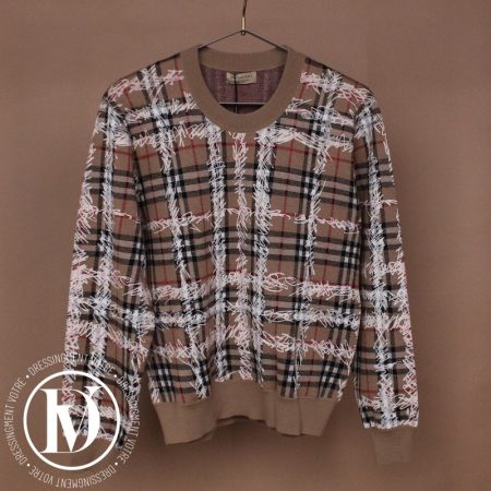 Pull motifs check en laine mérinos t.M - Burberry Dressingment Votre