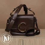 Mini sac C en cuir marron - Chloé Dressingment Votre