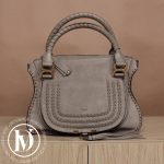 Sac Marcie en veau velours gris - Chloé Dressingment Votre