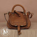 Sac mini Marcie en cuir effet lezard/croco camel - Chloé Dressingment Votre