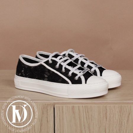 Sneakers Walk'n'Dior en dentelle brodée noir p.37 - Dior Dressingment Votre