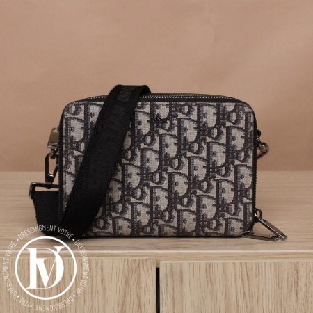 Pochette bandoulière en toile oblique beige et noir - Dior Dressingment Votre