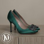Escarpins Hangisi en satin vert p.37 - Manolo Blahnik Escarpins Hangisi en satin vert p.37 - Manolo Blahnik Dressingment Votre