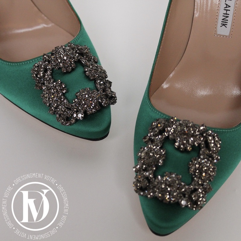 Escarpins Hangisi en satin vert p.37 - Manolo Blahnik Escarpins Hangisi en satin vert p.37 - Manolo Blahnik – Image 4