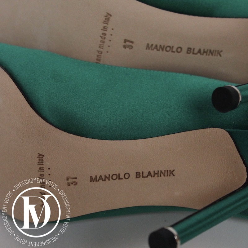 Escarpins Hangisi en satin vert p.37 - Manolo Blahnik Escarpins Hangisi en satin vert p.37 - Manolo Blahnik – Image 8