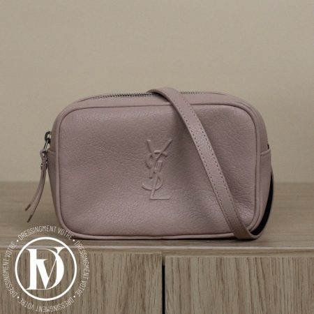 Sac ceinture Lou en cuir grainé rose pâle - Saint Laurent Dressingment Votre