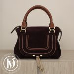 Sac Marcie en veau velours burgundy - Chloé Dressingment Votre