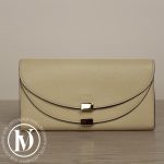 Portefeuille long Georgia en cuir grainé jaune pâle - Chloé Dressingment Votre