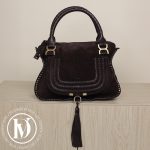 Sac Marcie en veau velours marron - Chloé Dressingment Votre