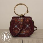 Petit sac bracelet Nile en cuir bordeaux - Chloé Dressingment Votre