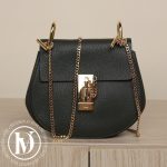 Sac small Drew en cuir grainé kaki foncé - Chloé Dressingment Votre