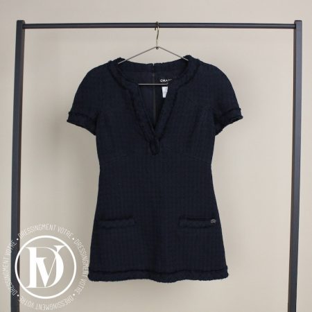 Tunique en tweed bleu marine t.36 - Chanel Dressingment Votre