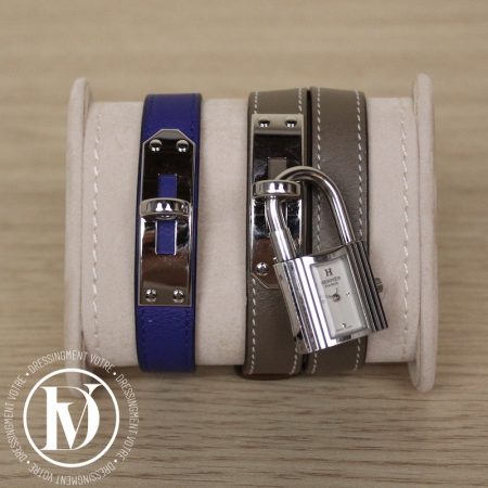 Montre bracelet double tour Kelly en cuir étoupe - Hermès Dressingment Votre