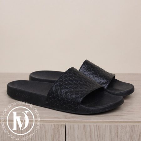 Claquettes en cuir noir t.47 - Gucci Dressingment Votre