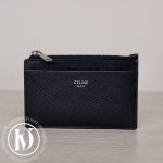 Porte-cartes / monnaie en cuir grainé noir - Céline Dressingment Votre