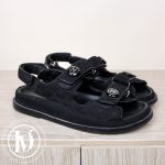 Sandales Dad en tissu noir p.37,5 - Chanel Dressingment Votre