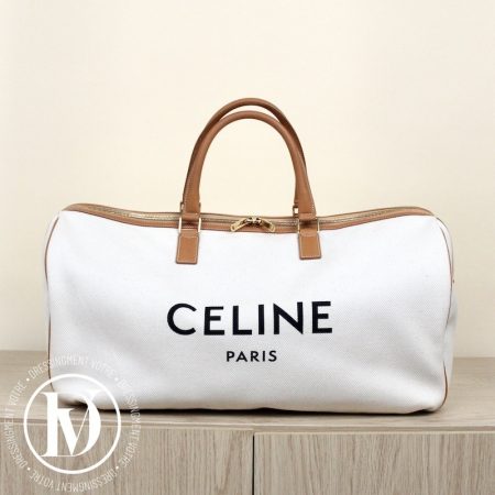 Sac de voyage en toile blanc cassé - Céline Dressingment Votre