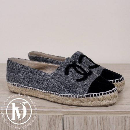 Espadrilles en tweed et velvet gris p.37 - Chanel Dressingment Votre
