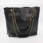Grand cabas shopping vintage en cuir noir - Chanel Dressingment Votre