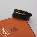 Bracelet Hapi 3 en cuir noir - Hermès Dressingment Votre