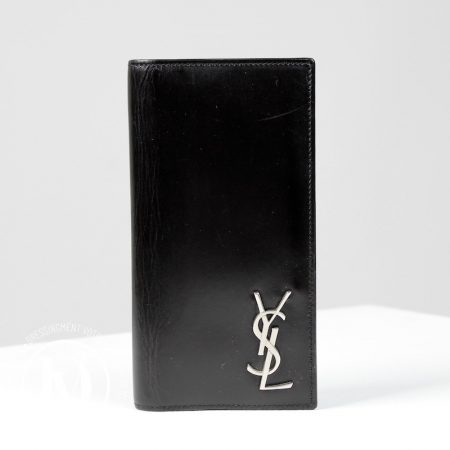 Portefeuille Cassandre continental en cuir noir - Saint Laurent Dressingment Votre