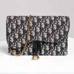 Pochette Saddle GM en toile oblique bleue - Dior Dressingment Votre