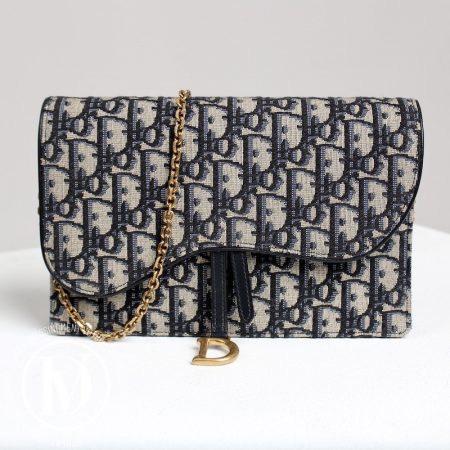 Pochette Saddle GM en toile oblique bleue - Dior Dressingment Votre