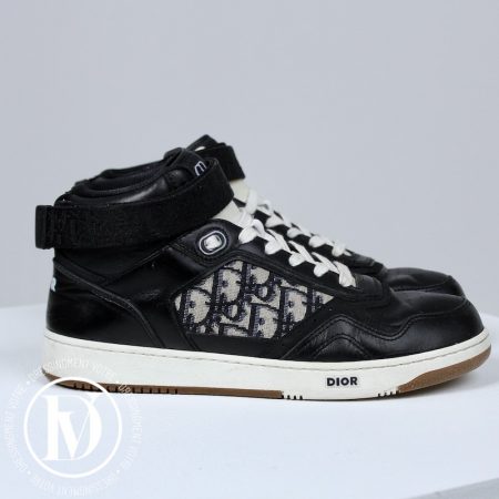 Sneakers B27 MID en cuir noir et oblique p.42 - Dior Dressingment Votre