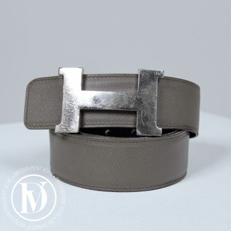 Ceinture en cuir reversible et boucle H t.85 - Hermès Dressingment Votre