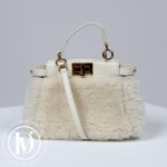 Sac Micro Peekaboo en cuir et mouton crème - Fendi Dressingment Votre