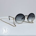 Lunettes de soleil chaîne rondes en métal doré - Chanel Dressingment Votre