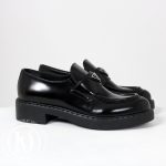 Mocassins Chocolate en cuir noir p.39,5 - Prada Dressingment Votre
